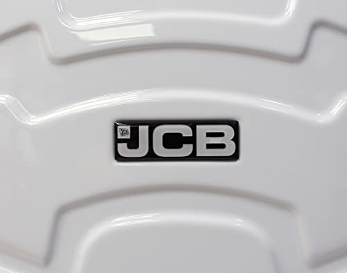 JCB - Loadall Hard Shell Suitcase, 28" - Large - Built-in TSA Suitcase Locks, 360 Degree Spinner Wheels - Made with ABS Polycarbonate Hard Shell - Flight Case - Luggage Bags for Travel - White