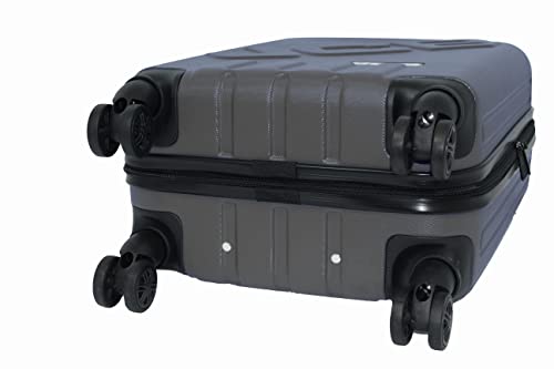 JCB - Lightweight Hard Shell Suitcase Set - Includes 20", 24" & 28" Cases - 360 Degree Spinner Wheels - ABS Polycarbonate Hard Shell - Luggage Bags for Travel - Grey