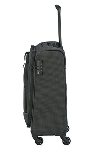 paklite 4-wheel carry-on soft luggage suitcase cabin size S, TSA lock, DERBY luggage series: stylish trolley in two-tone look, 55cm, 41 litres