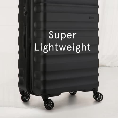 ANTLER - Set of 3 Suitcases - Clifton Luggage - Black - Cabin,Medium,Large - Strenght Lightweight Suitcase for Travel - Luggage with 4 Wheels, Expandable Zip, Twist Grip Handle - TSA Approved Locks