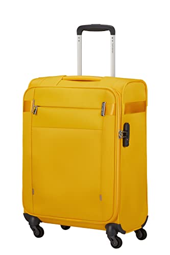 Samsonite Citybeat - Spinner S (Length: 40 cm), Cabin Luggage, 55 cm, 42 L, Yellow (Golden Yellow), Yellow (Golden Yellow), Spinner S (55 cm - 42 L), Hand Luggage