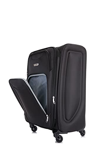 FLYMAX 24" Medium Super Lightweight 4 Wheel Suitcase Luggage Expandable with Wheels