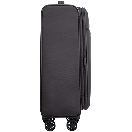 ANTLER - Medium Suitcase - Prestwick Luggage - Size Medium, Grey - 88L, Lightweight Suitcase for Travel & Holidays - Spinner Medium Suitcase with Wheels, Front & Inner Pockets - TSA Approved Locks