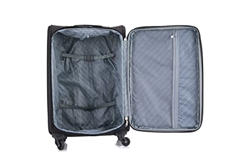 FLYMAX 24" Medium Super Lightweight 4 Wheel Suitcase Luggage Expandable with Wheels