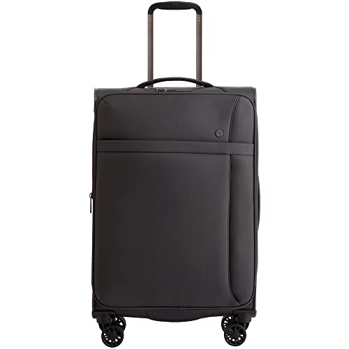 ANTLER - Medium Suitcase - Prestwick Luggage - Size Medium, Grey - 88L, Lightweight Suitcase for Travel & Holidays - Spinner Medium Suitcase with Wheels, Front & Inner Pockets - TSA Approved Locks