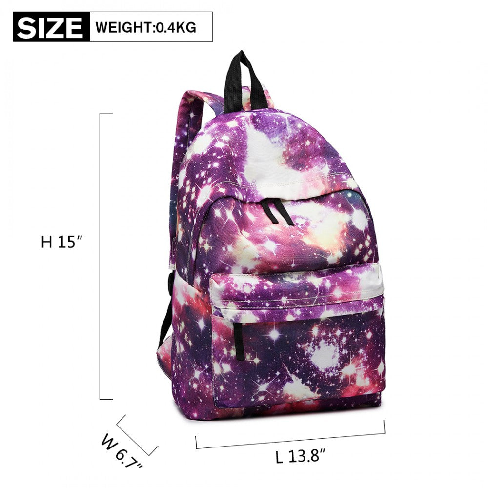 Miss Lulu Large Backpack Universe - Purple