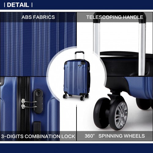 Kono 24 Inch Abs Hard Shell Suitcase Luggage - Navy