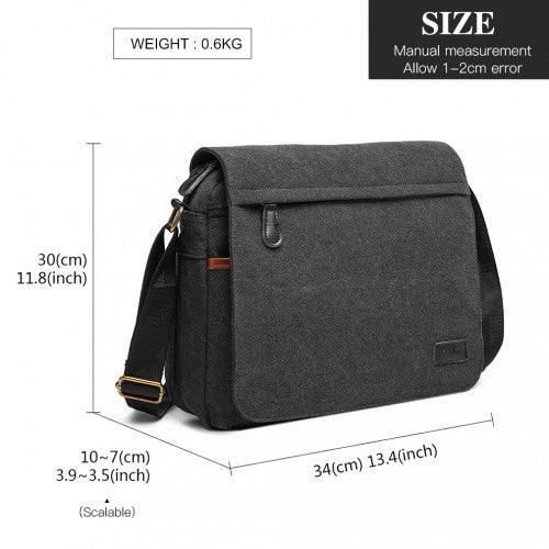 Kono Classic Expanding Messenger Bag - Black