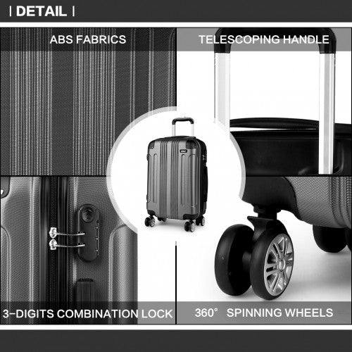 Kono 28 Inch Abs Hard Shell Suitcase Luggage - Grey