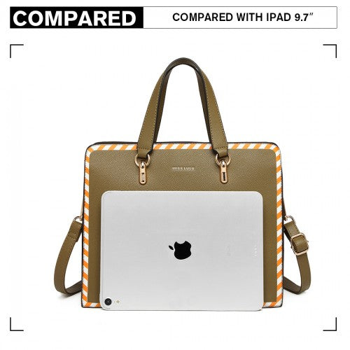 Miss Lulu Stripe Design Shoulder Bag - Green