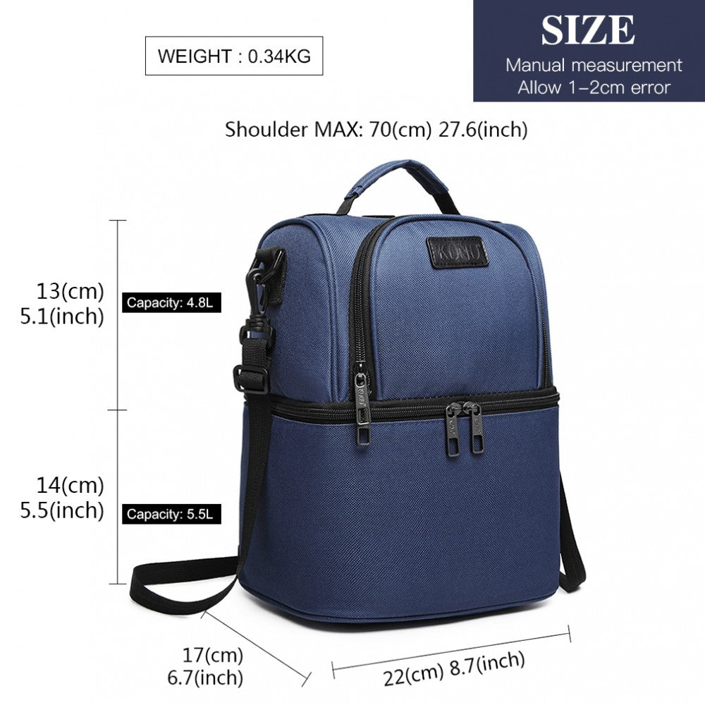 Kono Insulated Cool Bag Family Lunch Box - Navy