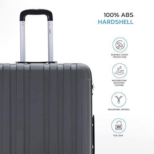 Flight Knight Premium Set of 3 Suitcases - 4 Double Wheels - Built-in TSA Approved Lock - Lightweight ABS Hard Shell Carry On Or Check in Luggage - Highly Durable - Approved for Over 100 Airlines