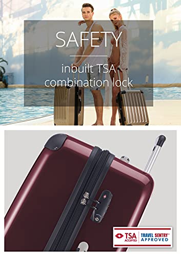 HAUPTSTADTKOFFER - Alex - Set of 3 Hard-side Luggages Trolley Suitces Expandable, TSA, (S, M & L), burgundy