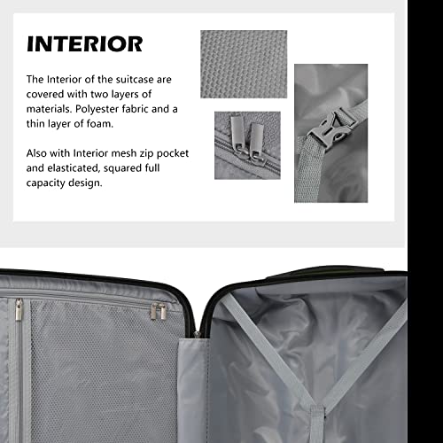 COOLIFE Suitcase Trolley Carry On Hand Cabin Luggage Hard Shell Travel Bag Lightweight with TSA Lock and 2 Year Warranty Durable 4 Spinner Wheels (Apricot Navy, 3 Pcs Set)