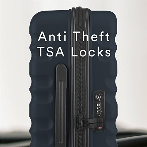 ANTLER - Cabin Suitcase - Clifton Luggage - Size Cabin, Navy - 20x40x55, Lightweight Suitcase for Travel & Holidays - Spinner Carry On Suitcase with 4 Wheels & Twist Grip Handle - TSA Approved Locks