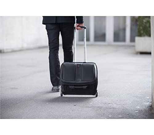 Wenger 600662 PATRIOT 17 Inch 2-Piece Business Wheeled Laptop Briefcase, Padded Laptop Compartment with Matching 15.4 Inch Laptop Case in Black {25 Litre}