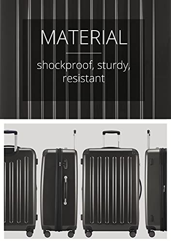 HAUPTSTADTKOFFER - Alex - Luggage Suitcase Hardside Spinner Trolley 4 Wheel Expandable, 75cm, graphite