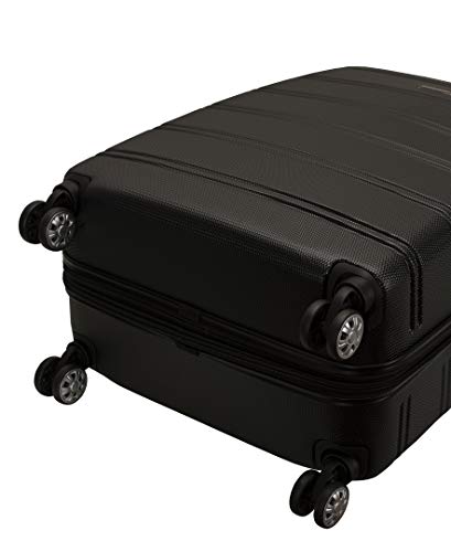 Rockland Melbourne Hardside Expandable Spinner Wheel Luggage, Black, 3-Piece Set (20/24/28), Melbourne Hardside Expandable Spinner Wheel Luggage