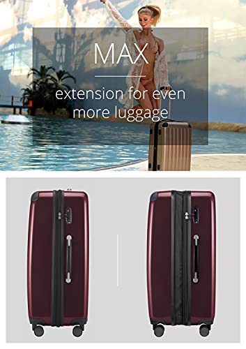 HAUPTSTADTKOFFER - Alex - Set of 3 Hard-side Luggages Trolley Suitces Expandable, TSA, (S, M & L), burgundy