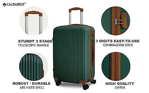 CALDARIUS Suitcase Large & Medium | Suitcase Set | Combination Lock | Travel Bag | Dual Spinner Wheels | Luggage | Lightweight | Hard Shell (Olive, Medium 24" + Large 28")