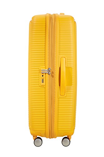 American Tourister - Soundbox Spinner Expandable, 77cm, 97/110 L - 4.2 KG, Yellow (Golden Yellow)