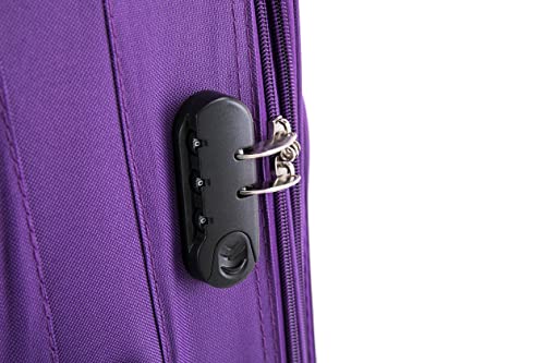 FLYMAX 55x35x20 55x40x20 Cabin Suitcase Luggage Hand Carry on Case Flight Bag Suitcase Travel Fits Fits Easyjet, Ryanair, Flybe, British Airways & Jet 2