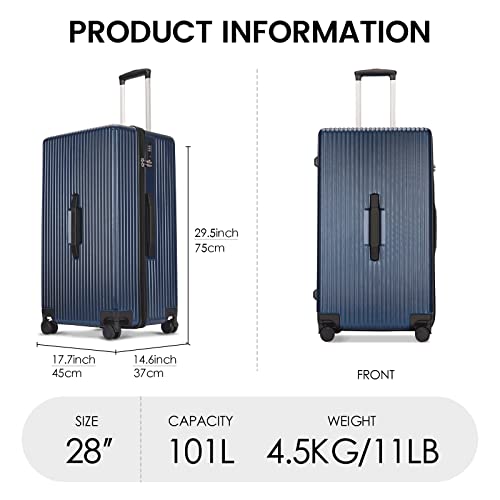 GinzaTravel PC material business fashion 28" suitcase with TSA customs lock, Pc Material Business Fashion 28" Suitcase With Tsa Customs Lock, Spinner Wheels