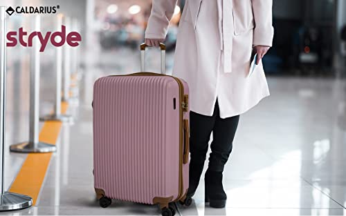 CALDARIUS Suitcase Set – Combination Lock, Travel Bag – Cabin/Carry On and Hold Luggage-Lightweight, Hard Shell, (Rose, Cabin 20'' X 2)