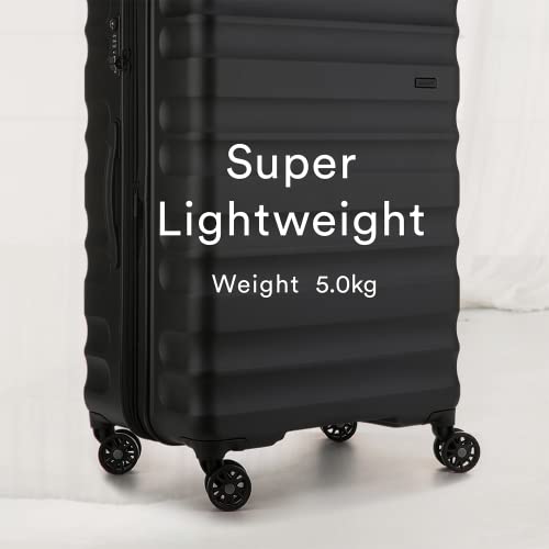 ANTLER - Large Suitcase - Clifton Luggage - Size Large, Black - 132L, Lightweight Suitcase for Travel & Holidays - Large Suitcase 4 Wheels, Expandable Zip, Twist Grip Handle - TSA Approved Locks