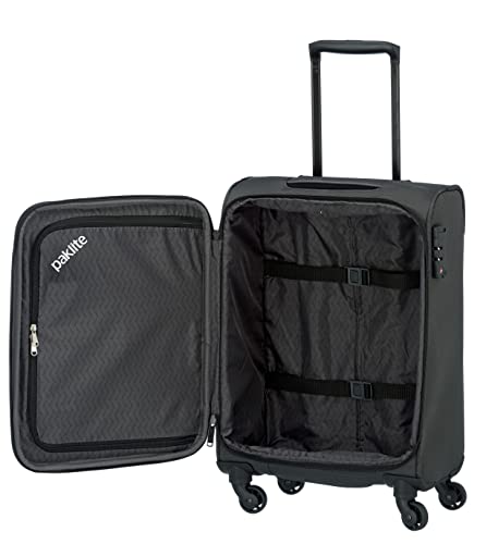 paklite 4-wheel carry-on soft luggage suitcase cabin size S, TSA lock, DERBY luggage series: stylish trolley in two-tone look, 55cm, 41 litres