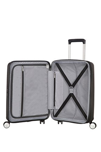 American Tourister Soundbox Spinner Hand Luggage 55 cm, 41 L,Telescopic Handle, Black (Bass Black)