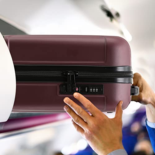 Flight Knight Premium Hard Shell Lightweight Cabin Suitcase - 8 Spinner Wheels - Built-in TSA Lock & USB Port - Luggage Approved for Over 100 Airlines Including easyJet Underseat - 45x36x20cm