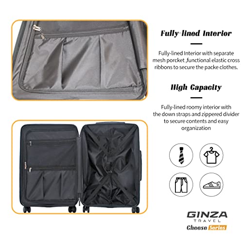 GinzaTravel Fashion Trend Bright Color PC+ABS Luggage TSA Combination Lock Spinner Wheels (Cheese series), Pink(Circle), Anti-scratch Lightweight Spinner Suitcase,universal Wheel,fashion