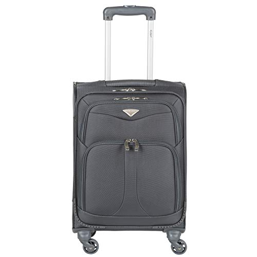 Flight Knight Lightweight 4 Wheel 800D Soft Case Suitcases Maximum Size for Virgin Atlantic, Delta Airlines Cabin Carry On Hand Luggage Approved for 67 Airlines Including easyJet, BA & Many More!