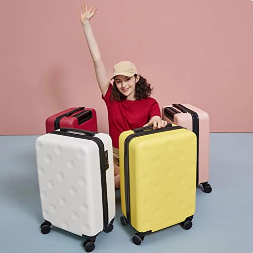 GinzaTravel Fashion Trend Bright Color PC+ABS Luggage TSA Combination Lock Spinner Wheels (Cheese series), Pink(Circle), Anti-scratch Lightweight Spinner Suitcase,universal Wheel,fashion