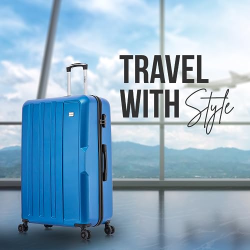 FLYMAX 55x35x20 4 Wheel Super Lightweight Cabin Luggage Suitcase Hand Carry on Flight Travel Bags Approved On Board Fits Flybe Easyjet Ryanair Jet 4