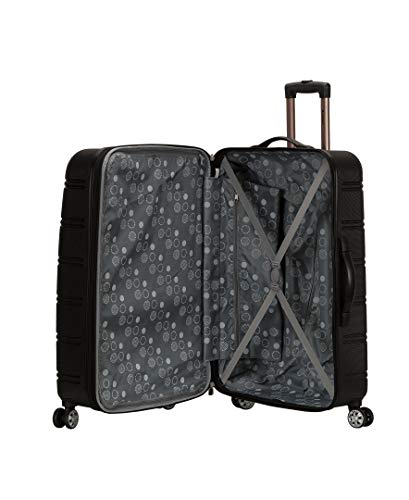 Rockland Melbourne Hardside Expandable Spinner Wheel Luggage, Black, 3-Piece Set (20/24/28), Melbourne Hardside Expandable Spinner Wheel Luggage