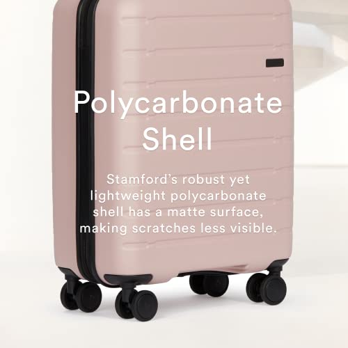 ANTLER - Cabin Suitcase - Stamford Luggage - 54x40x20 Cabin, Putty - Hand Luggage with 4 Spinner Wheels, Removable Packing Divider & USB Port - Lightweight Suitcase for Travel - TSA Approved Locks