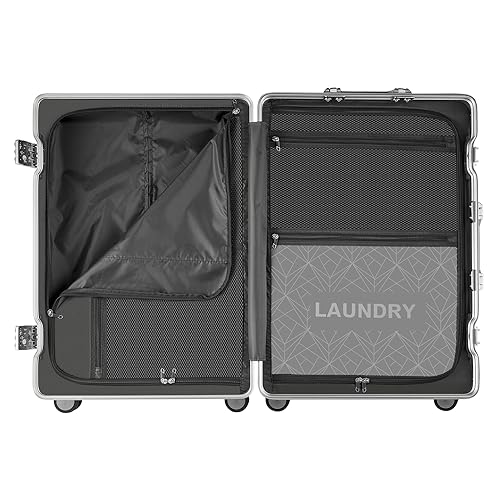 PRIMICIA GinzaTravel New Classic Aluminum Frame Fashion Bright Color Suitcase with TSA Lock No Zipper(Colorful Series), Milky White, Checked-Large 28", New Classic Aluminum Frame Fashion Bright Color