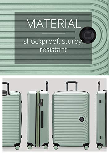 HAUPTSTADTKOFFER - MITTE – Medium Sized Hard Shell Luggage, Expandable suitcase, TSA, 4 Double wheels, 68 cm, 88 liters, Mint
