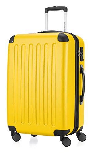 HAUPTSTADTKOFFER - Spree - Set of 3 Hard-side Luggages Glossy Suitcase Hardside Spinner Trolley Expandable (S, M & L) TSA, Yellow