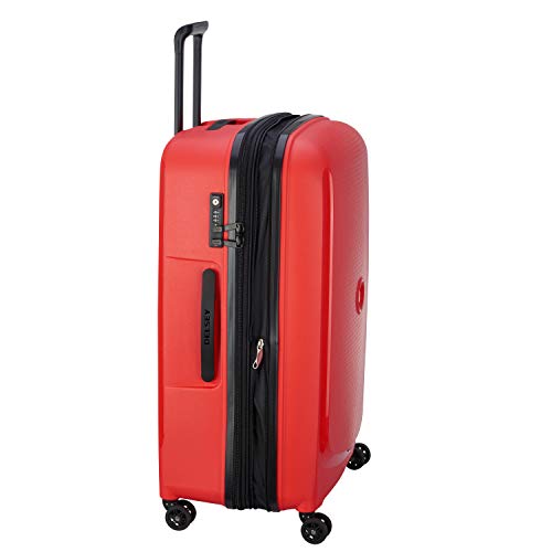 DELSEY PARIS - BELMONT PLUS - Large Rigid Suitcase extendable - 76x52x34 cm - 110 liters - L - Goldange tangerine