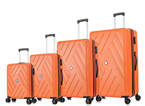 ATX Luggage Extra Large Suitcase Expandable Durable ABS Hard Shell Suitcase with 4 Dual Spinner Wheels and Built-in 3 Digit Combination Lock (Orange, 32 Inches,173 Liter)