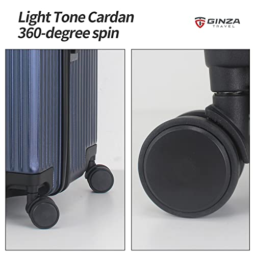 GinzaTravel PC material business fashion 28" suitcase with TSA customs lock, Pc Material Business Fashion 28" Suitcase With Tsa Customs Lock, Spinner Wheels