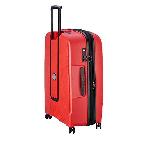 DELSEY PARIS - BELMONT PLUS - Large Rigid Suitcase extendable - 76x52x34 cm - 110 liters - L - Goldange tangerine