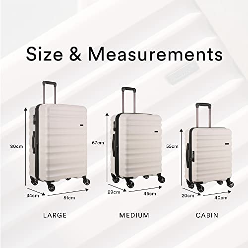 ANTLER - Cabin Suitcase - Clifton Luggage - Size Cabin, Taupe - 20x40x55, Lightweight Suitcase for Travel & Holidays - Spinner Carry On Suitcase with 4 Wheels & Twist Grip Handle - TSA Approved Locks