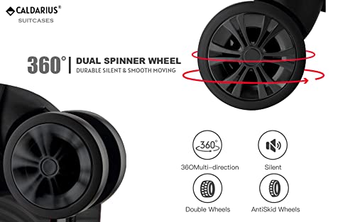 CALDARIUS Suitcase Large & Medium | Suitcase Set | Combination Lock | Travel Bag | Dual Spinner Wheels | Luggage | Lightweight | Hard Shell (Olive, Medium 24" + Large 28")