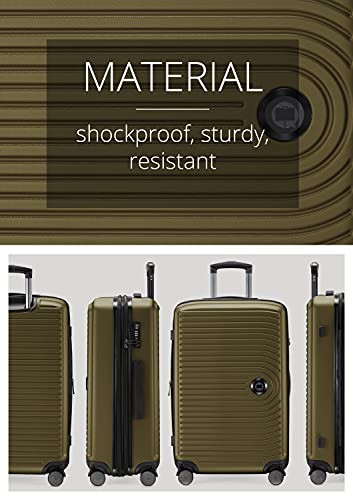 HAUPTSTADTKOFFER - MITTE – Medium Sized Hard Shell Luggage, Expandable suitcase, TSA, 4 Double wheels, 68 cm, 88 liters, Avocado