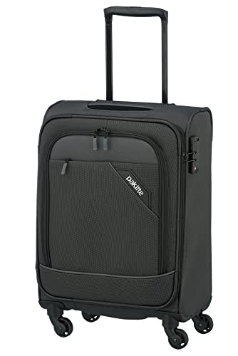 paklite 4-wheel carry-on soft luggage suitcase cabin size S, TSA lock, DERBY luggage series: stylish trolley in two-tone look, 55cm, 41 litres