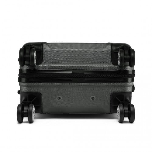 Kono ABS Sculpted Horizontal Design 28 Inch Suitcase - Grey
